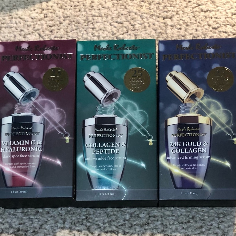 Merle Roberts Perfectionist 24K Gold & Vit. C Collagen Peptide Serums - Set of 3